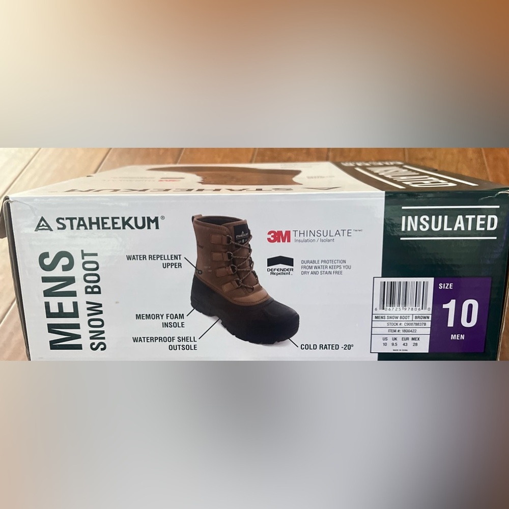 Staheekum Men's Winter Snow Boots| Waterproof Insulated Cold Rated to -20°F NEW - Picture 13 of 13